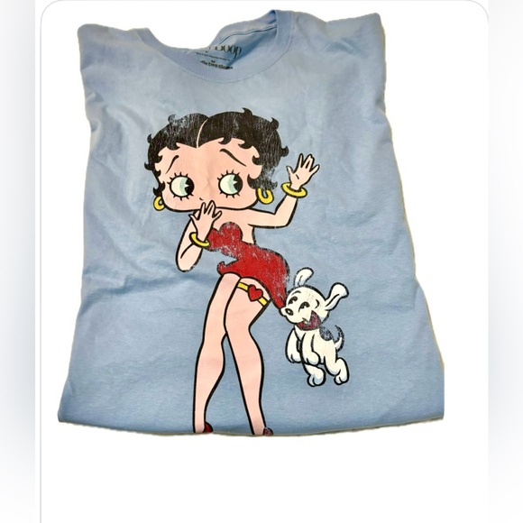 Betty Boop Blue and Red Short Sleeve Tee NWOT - Picture 3 of 5